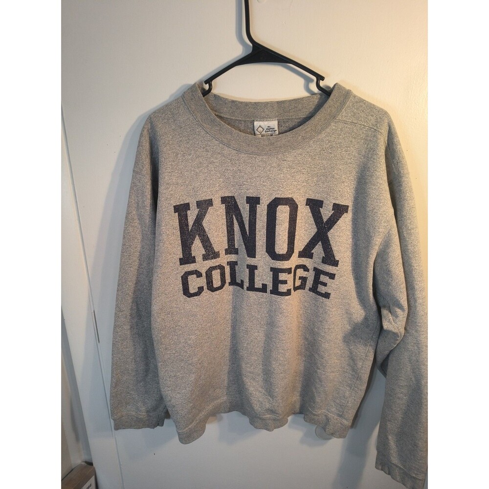 Vintage Cotton Exchange Knox College Sweatshirt Mens Medium Grey Crewneck USA